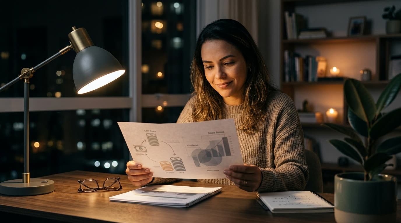 Composição calma para separar proventos e eventos de posição.